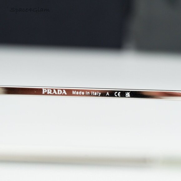 NEW Prada PRA60S 1BC80G Silver Grey Mirror Rectangle Unisex Sunglasses 0PR A60S - Picture 5 of 7